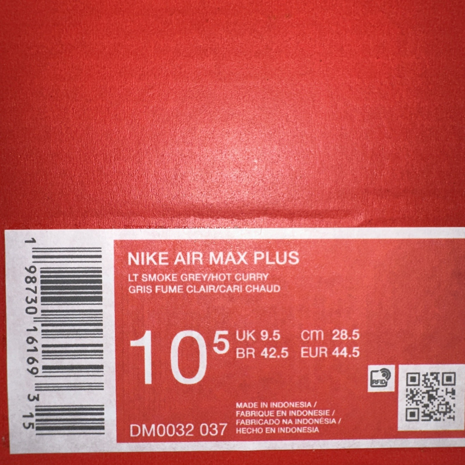 Nike Men’s Size 10.5 Air Max Plus (DM0032 037) Gray Running Sneaker Sports