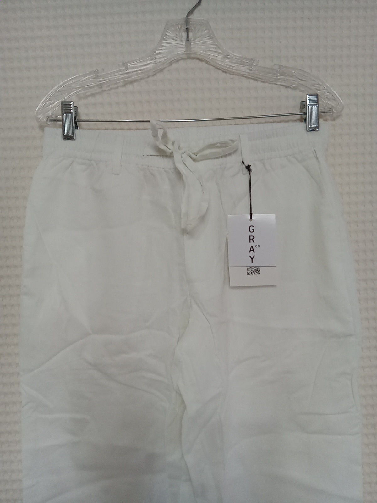 Hat and Beyond Relaxed Linen Cotton Pants, Women’s Size M, White NWT
