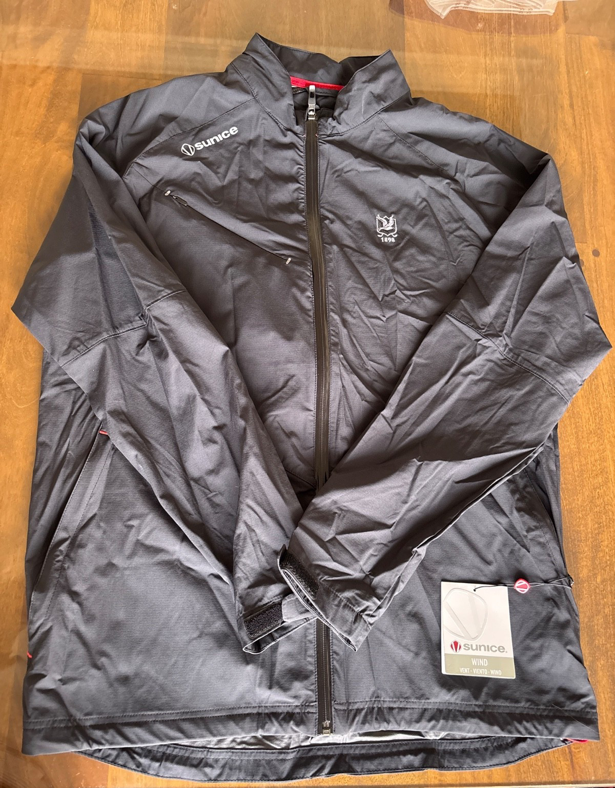 NWT MEN’S SUNICE LIGHTWEIGHT WIND JACKET, SIZE: XL, COLOR: BLACK/CHARCOAL(M3.11)