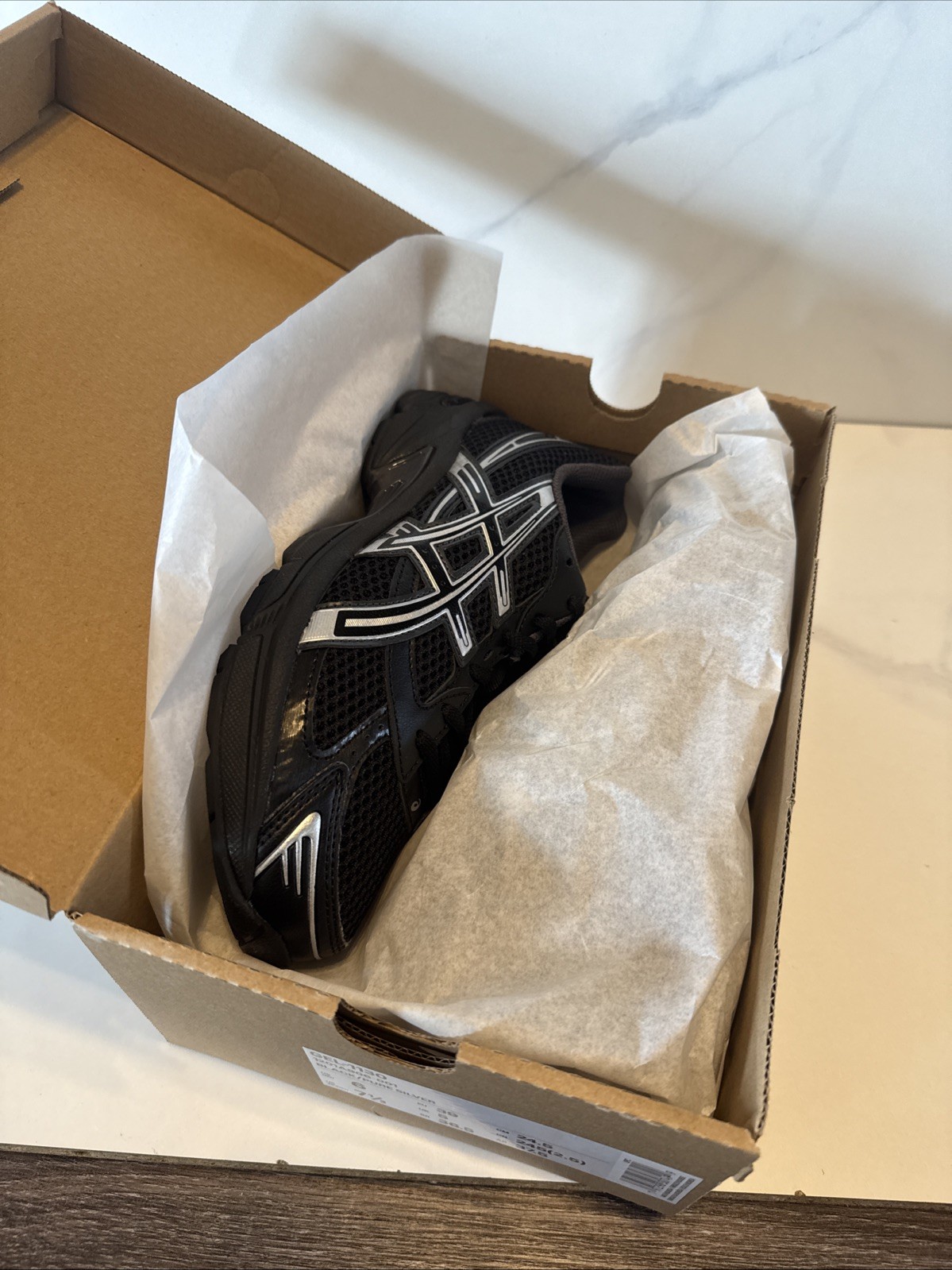 ASICS Gel 1130 Mens Size 6 Athletic Shoes Black/Pure Silver Women’s Size 7.5 New