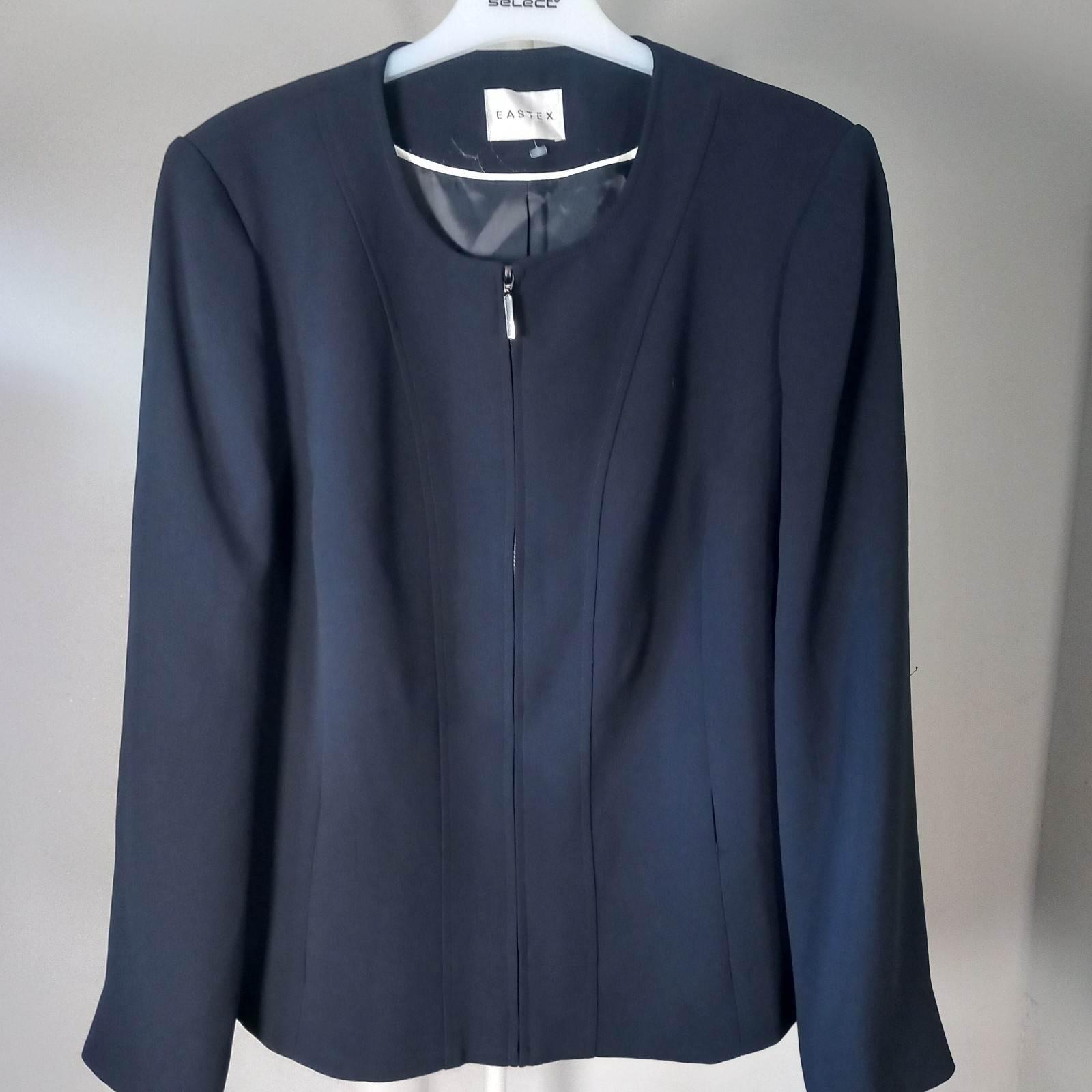 Eastex Navy Blue Blazer Jacket Women’s Tailored zip fastening UK Size 16