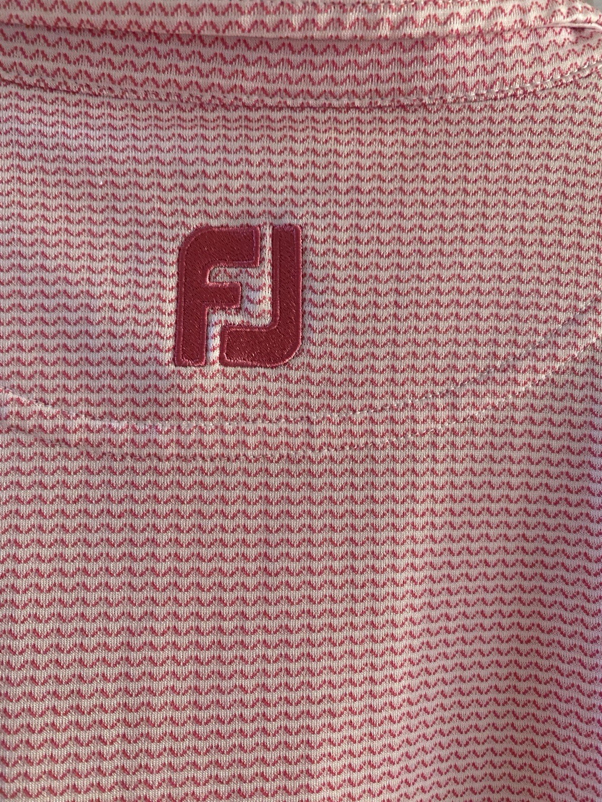 Footjoy FJ Mens Performance Golf Polo Shirt XL Pink Red Stretch