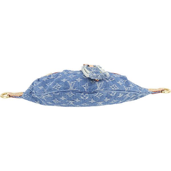 AUTH LOUIS VUITTON BODY BAG HIGH RISE LV REMIX LEATHER BLUE DENIM W36XH15XD7CM