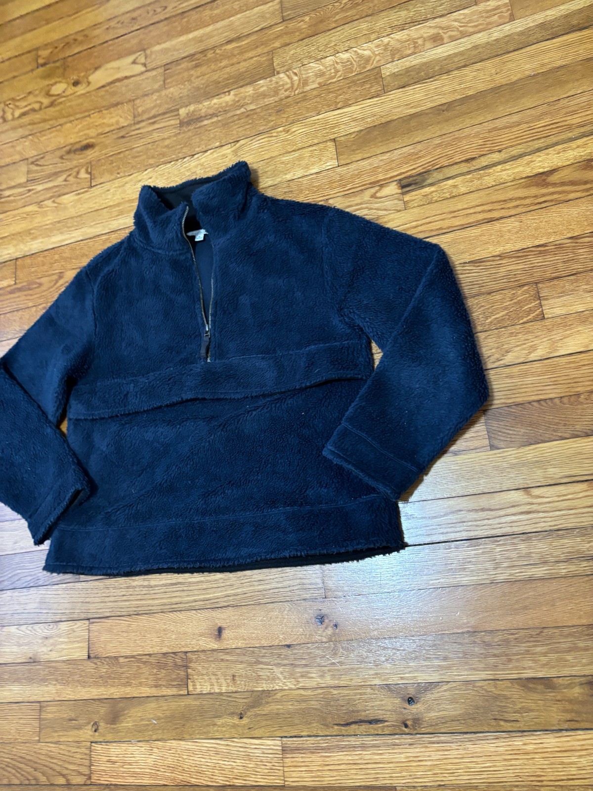 LL Bean Signature Sherpa Fleece Pullover Mock Neck Women’s Size Medium Blue