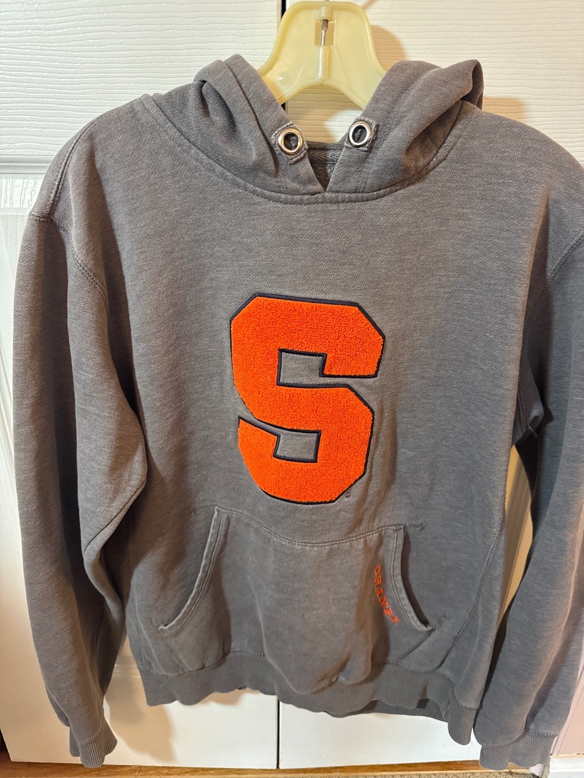 Gear For Sports Gray Hooded Sweatshirt with Orange ‘S’ Patch, Size M