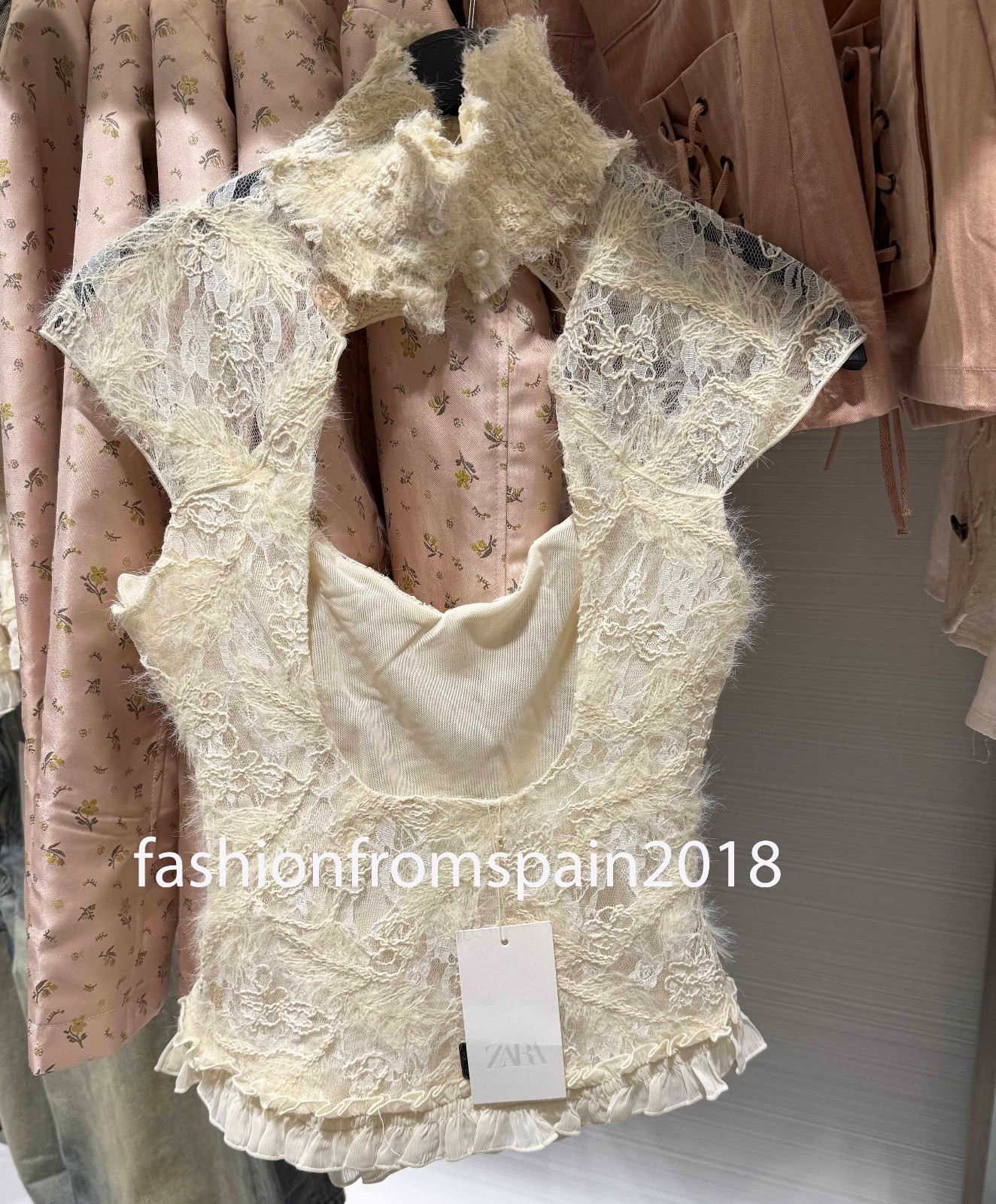 ZARA NEW WOMAN ROMANTIC HIGH-NECK CORSET ECRU S,M,L 1223/456/712