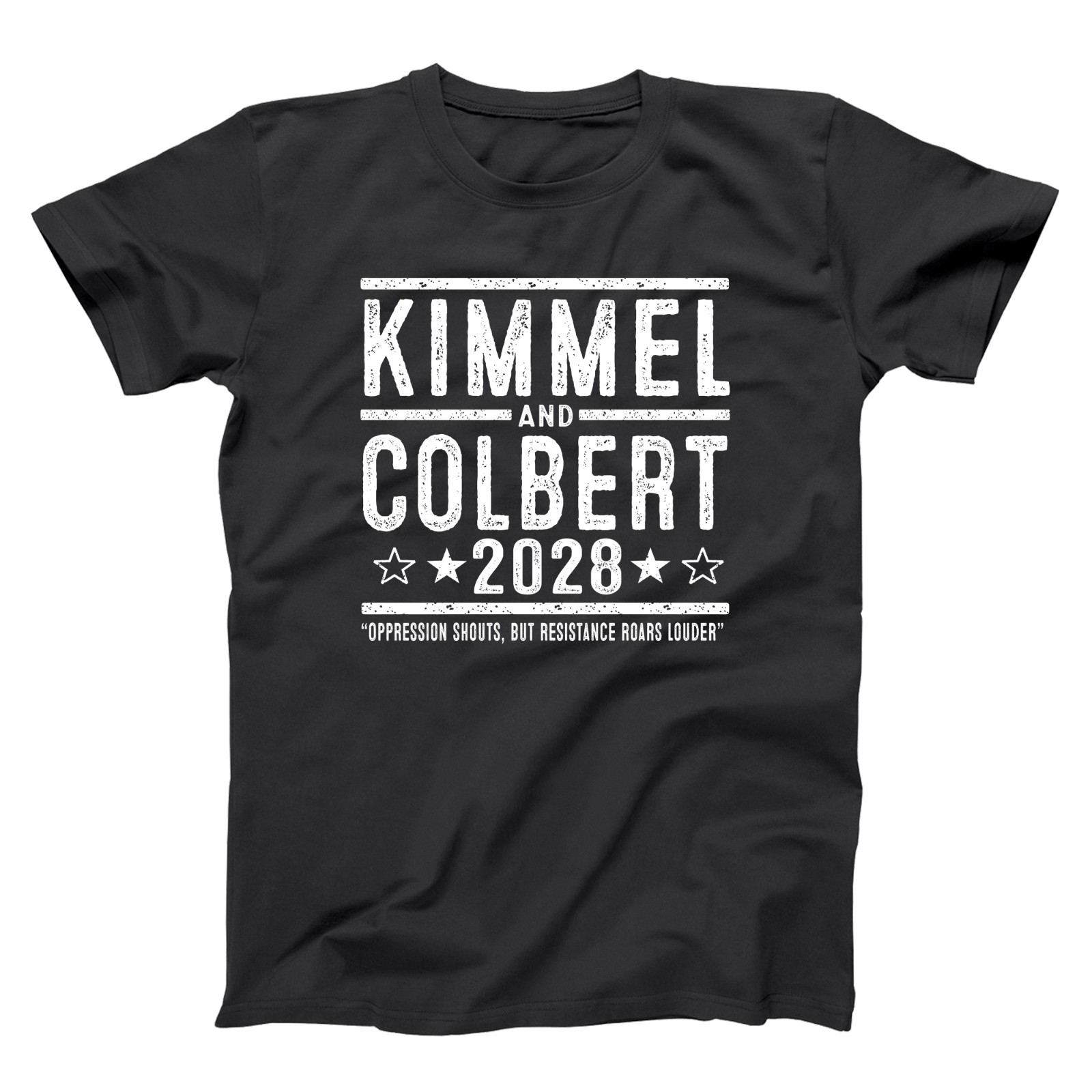 Kimmel Colbert 2028 Election Free Speech Protest Rights Xs-5x Unisex Soft Tshirt