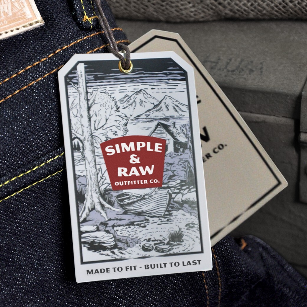 Simple&Raw Foresta 16oz. Orange Selvedge Men’s Jeans Slim Straight Fit