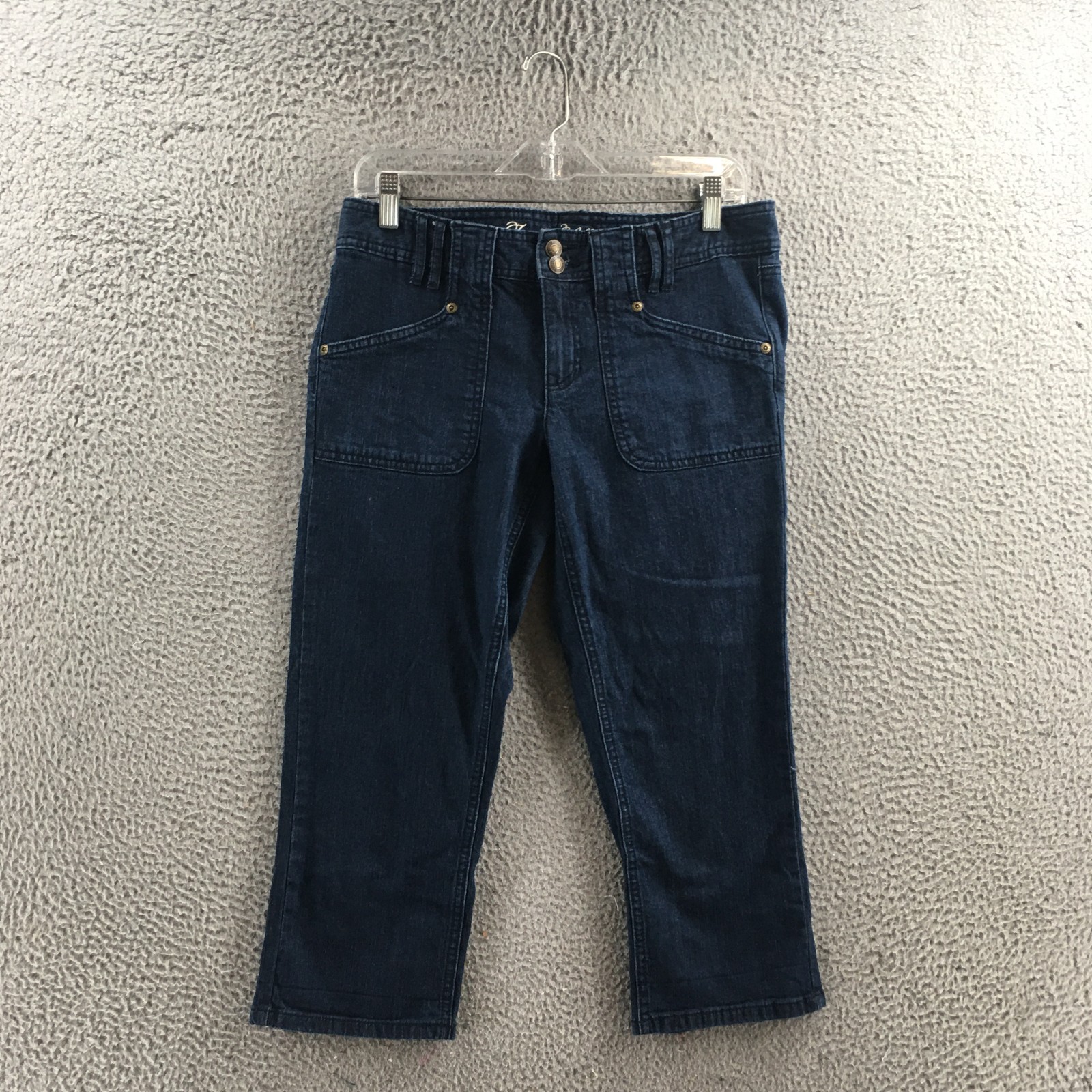 Tommy Hilfiger Straight Jeans Womens 8 Blue Denim Mid Rise Button Front Zip Fly