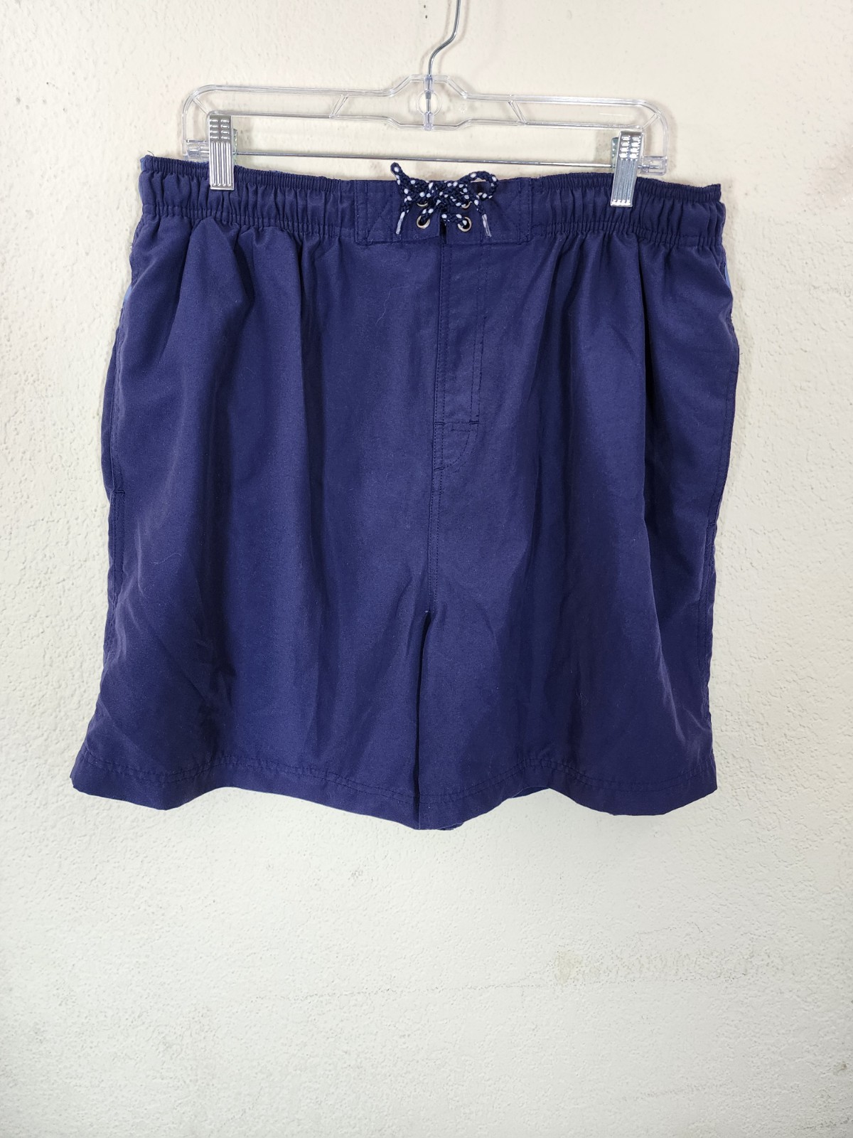 SAND N SUN Men Swim Trunks L 36-38 Navy Blue Vintage Surfer Graphic Mesh Lined