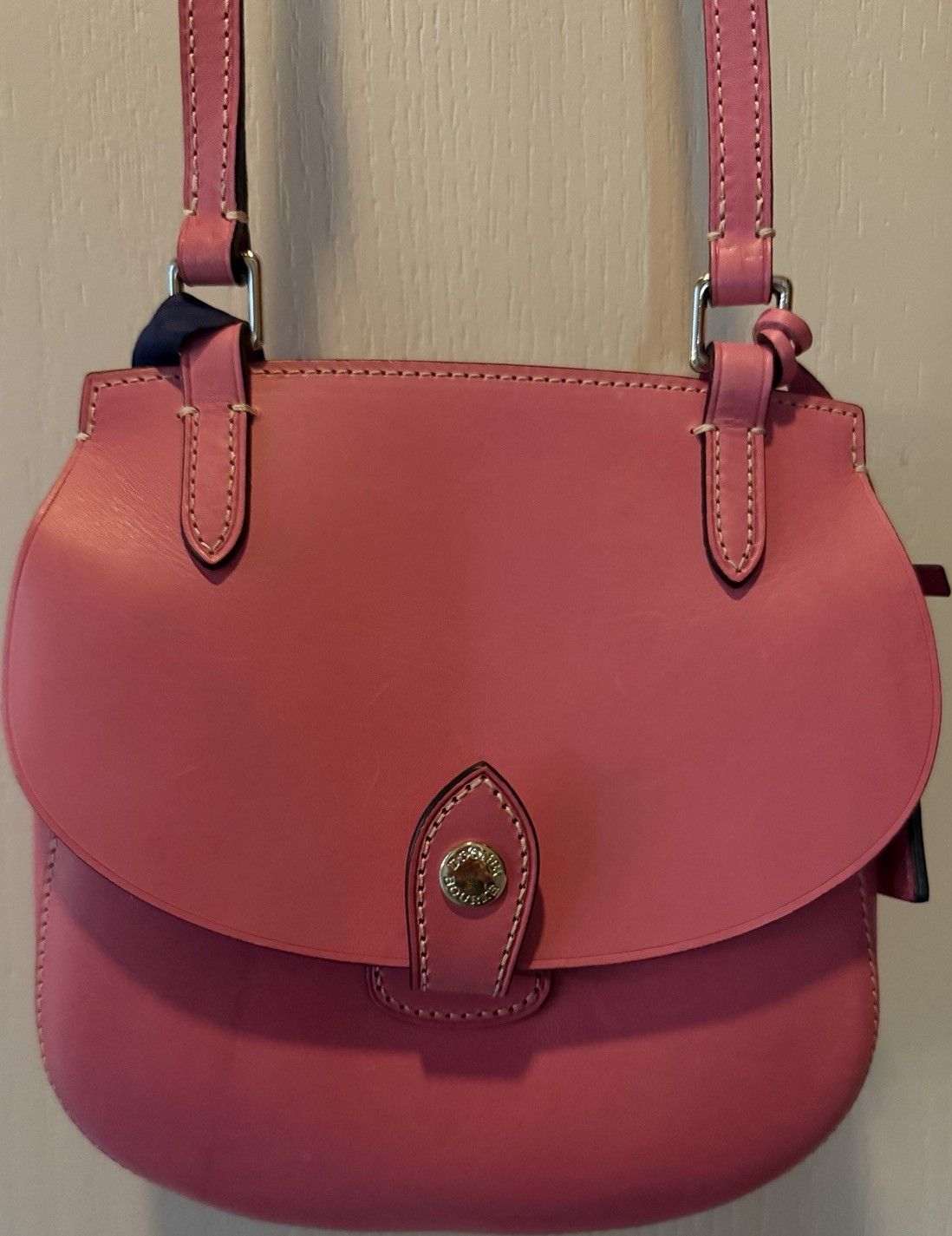 Dooney & Bourke Medium Pink Shoulder Bag Turn Lock, Dust Bag & Registration Card