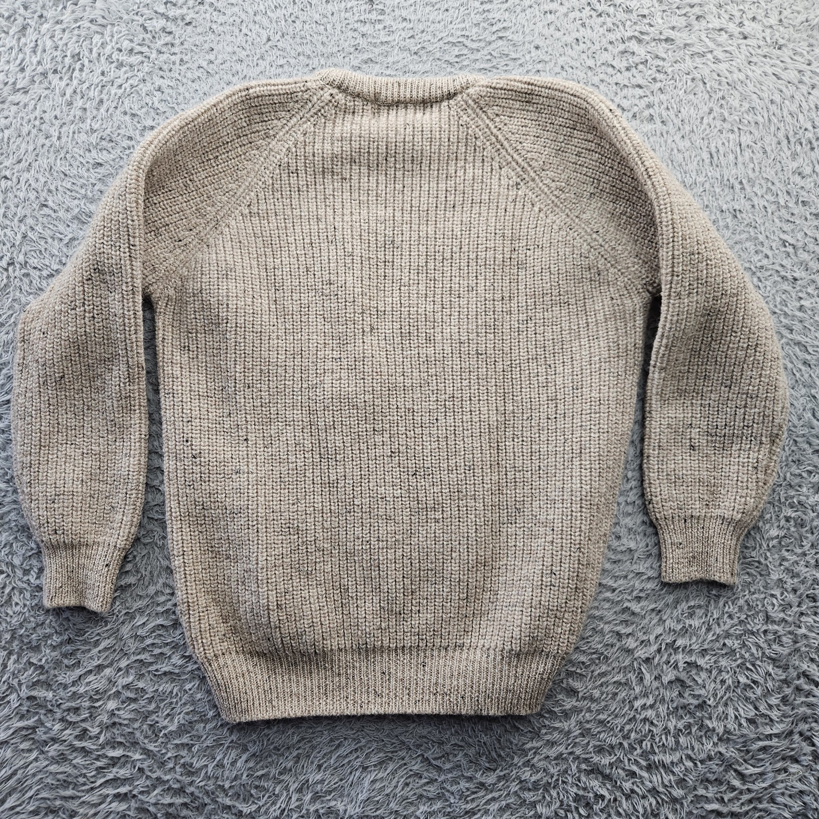 Aran Crafts Fisherman Oatmeal Sweater Ireland XXL (Fits Like Large-XL) Wool