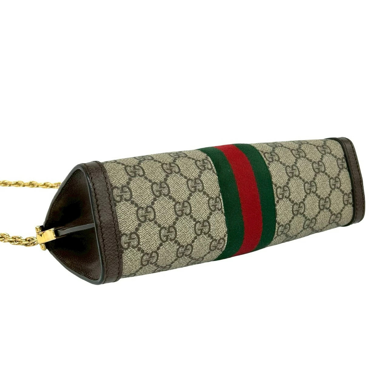 GUCCI Ophidia GG Supreme Small Logo Pattern Leather Chain Shoulder Bag Brown