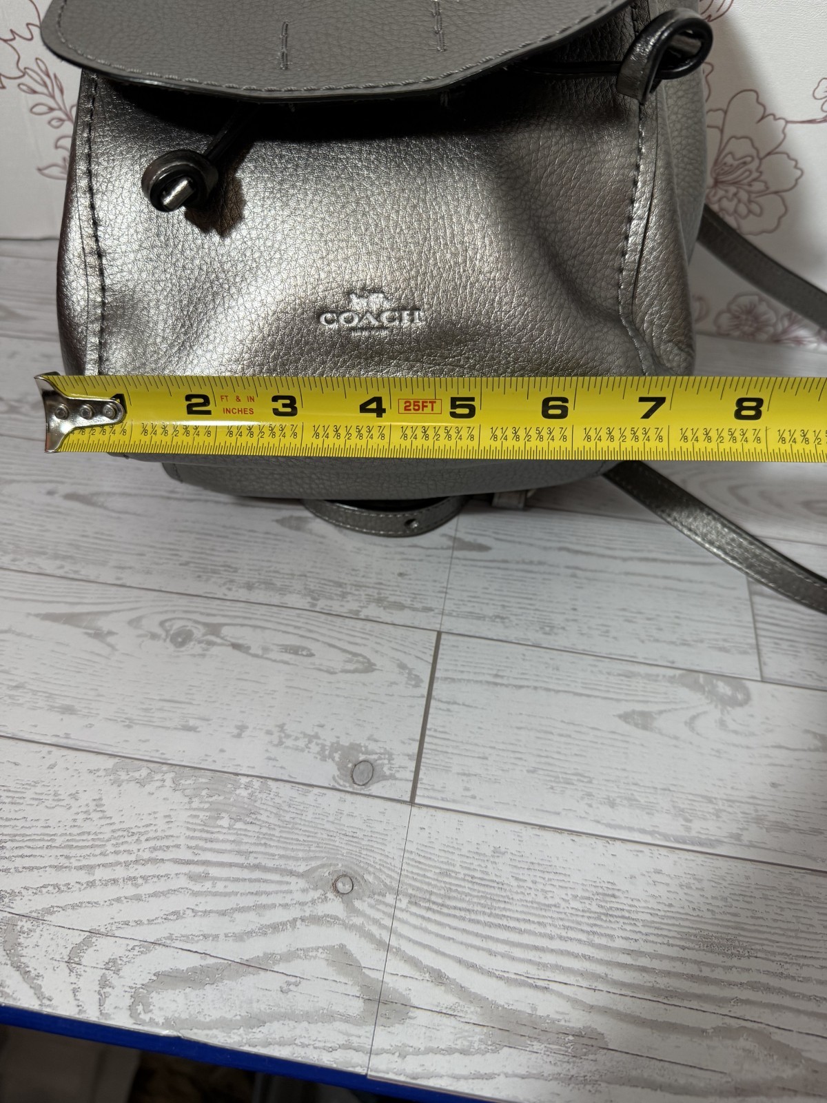 Coach Mini Derby Backpack Bookbag F16605 Metallic Gunmetal Silver Pewter – EUC