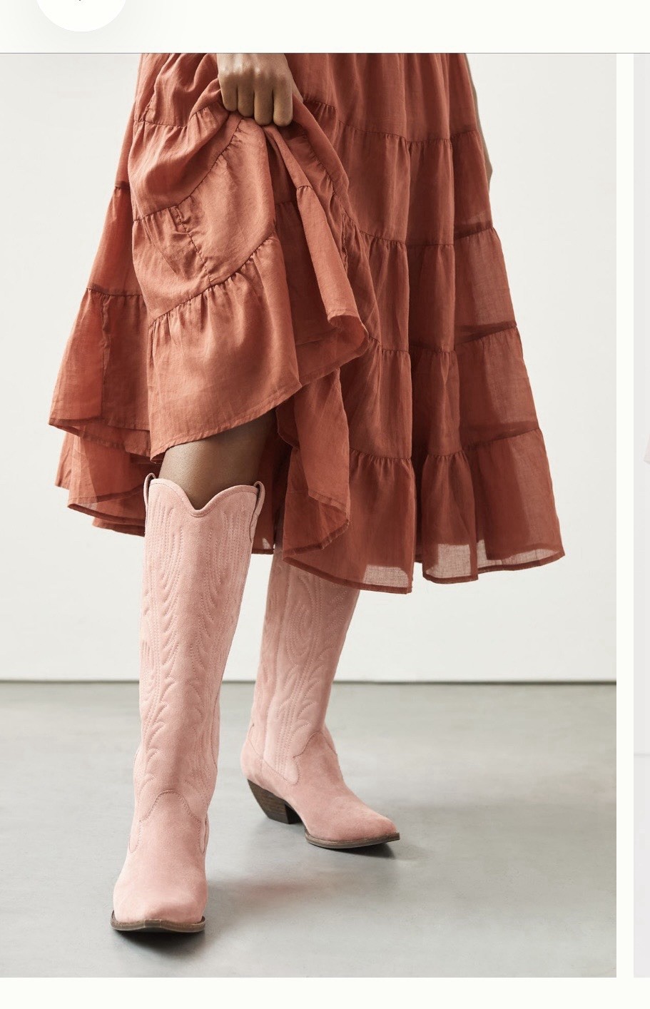 NEW JEFFREY CAMPBELL Sz 9/40 KNEE HIGH WESTERN CALVERA SUEDE BOOTS IN PINK
