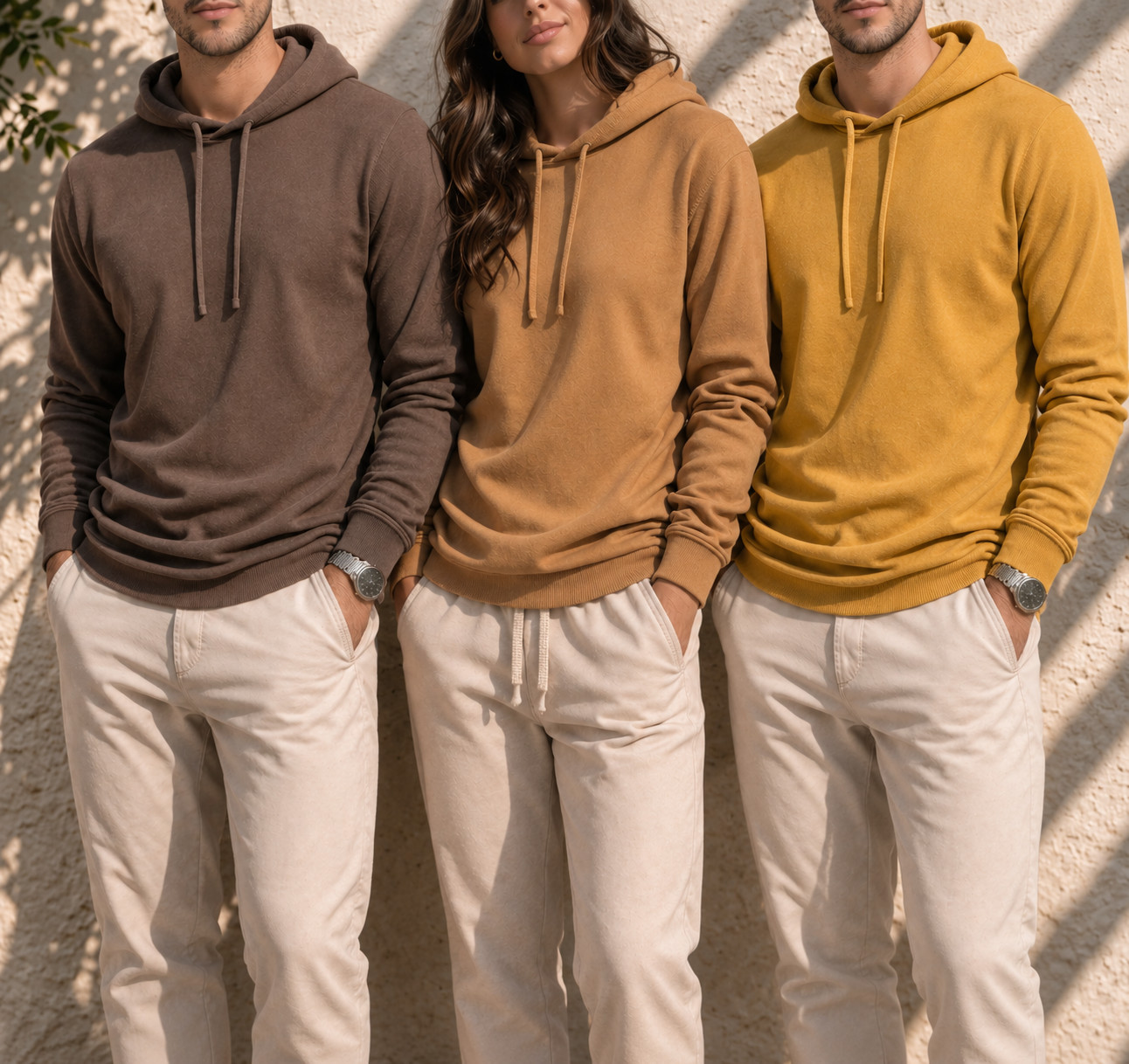 100% Combed Cotton Lightweight Yellow Hoodie Garment Dyed Pullover All Seasons