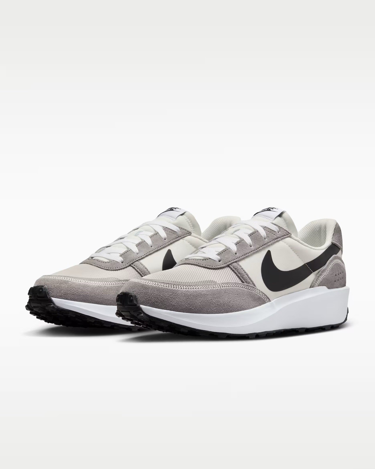 Nike Waffle Debut Flat Pewter Black White Running Sneakers FJ4195-003 Mens Sizes