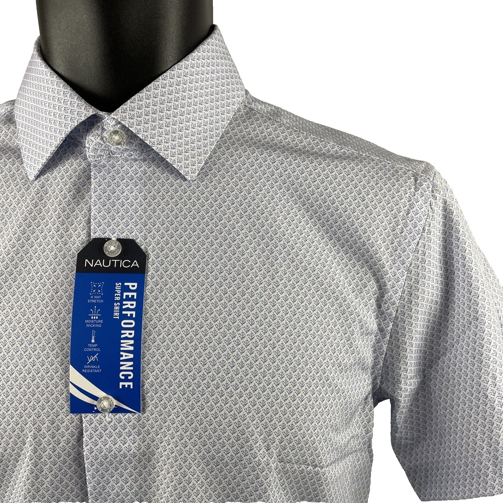 New Mens Nautica Performance Super Shirt SS Button Down Sz S 14-14 1/2 NWT