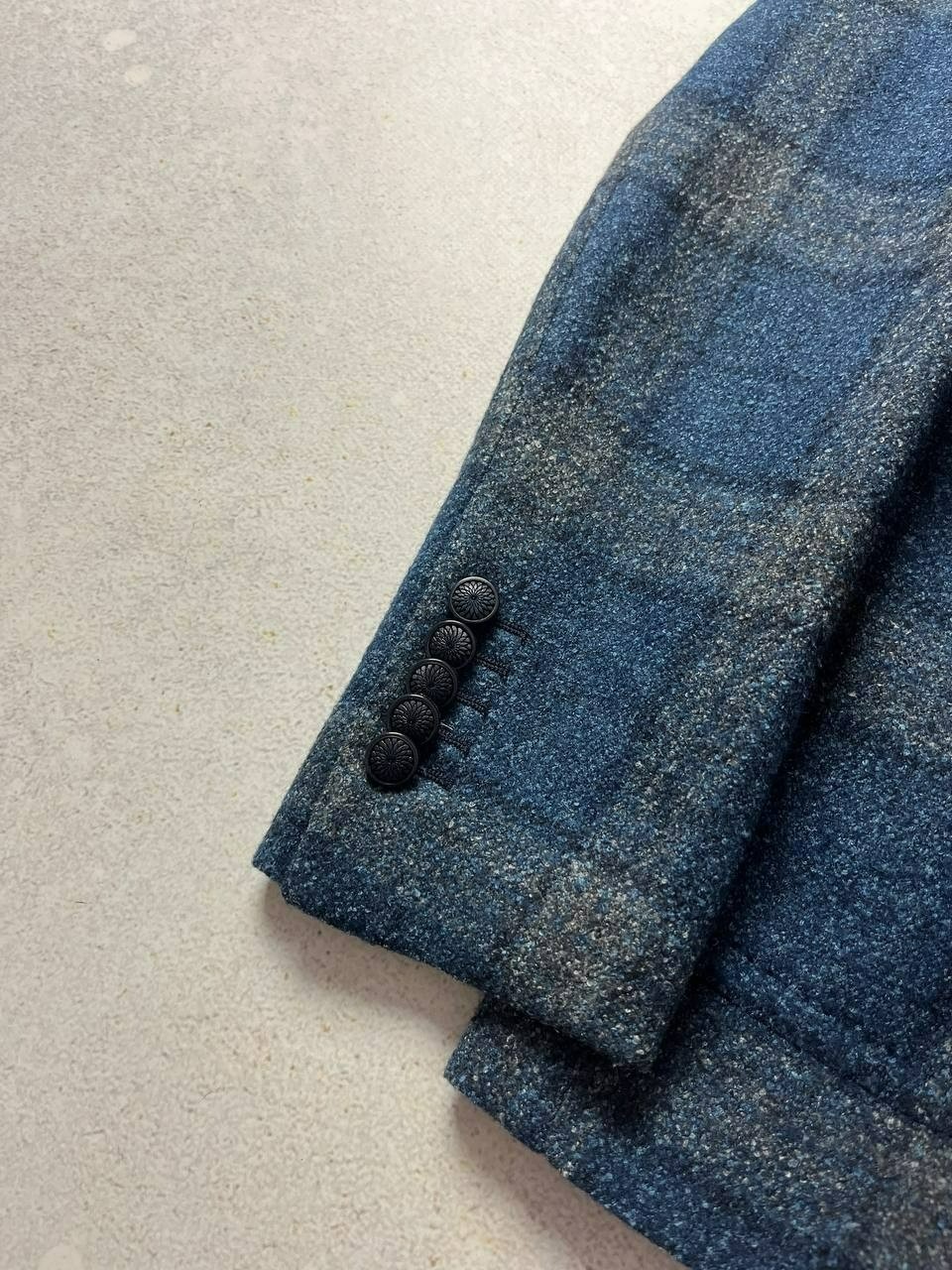 DDP Vintage Tagliatore Blue Plaid Wool Blazer Sport Coat Size IT 44R