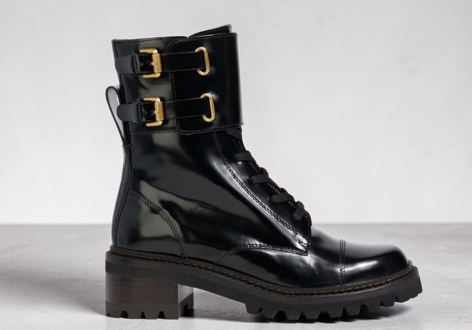 NEW W/DUST BAG SEE BY CHLOE MALLORY BUCKLED LEATHER MOTO BOOTS 38.5 (8)