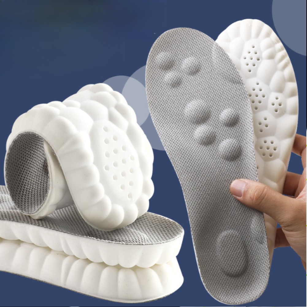 1 Pair of 4D Sports Insoles for Enhanced Comfort, Shock-absorbing and Breathable