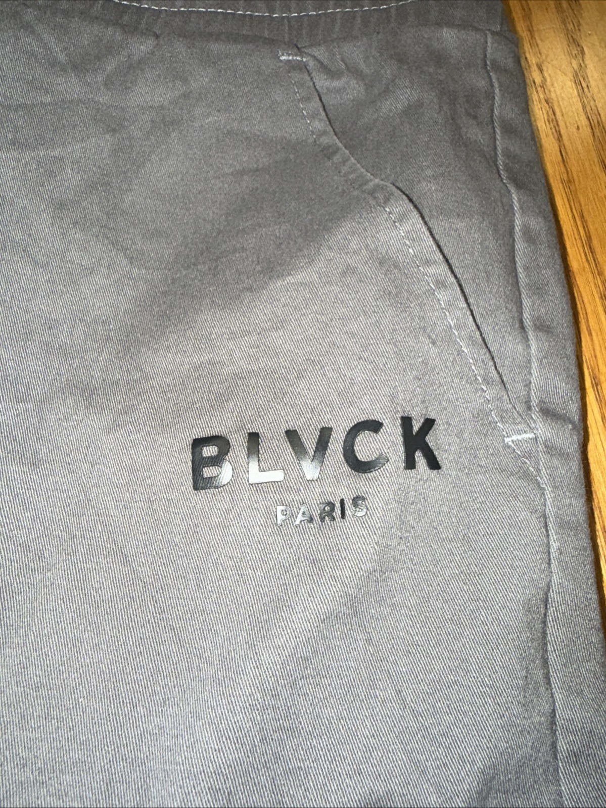 BLVCK Paris Gray/Black Buckle Strap Tokyo Pants sz XL