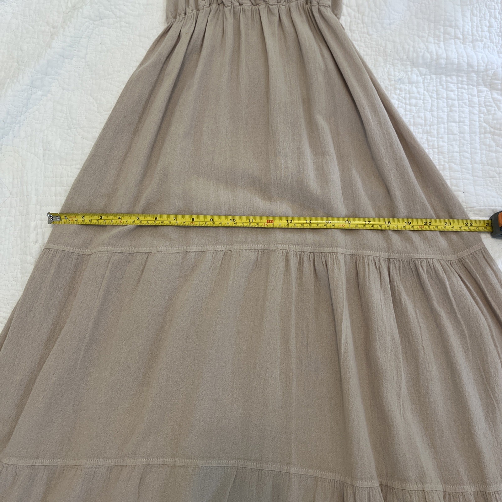 SEASPICE Resortwear Samantha Maxi Dress Baby Beige 100% Peruvian Cotton XL Boho