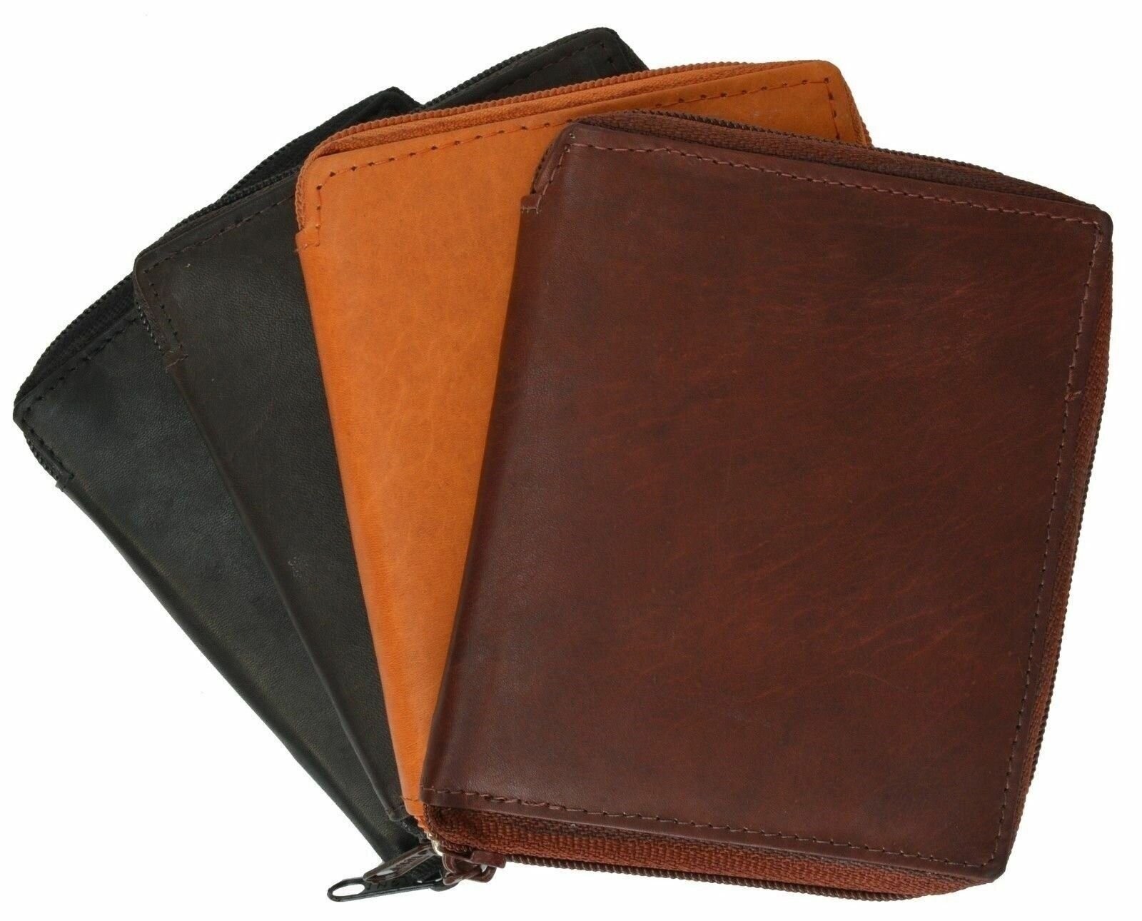 RFID Men’s Genuine Leather Bifold Zipper Hipster Credit Card/ID Wallet Marshal