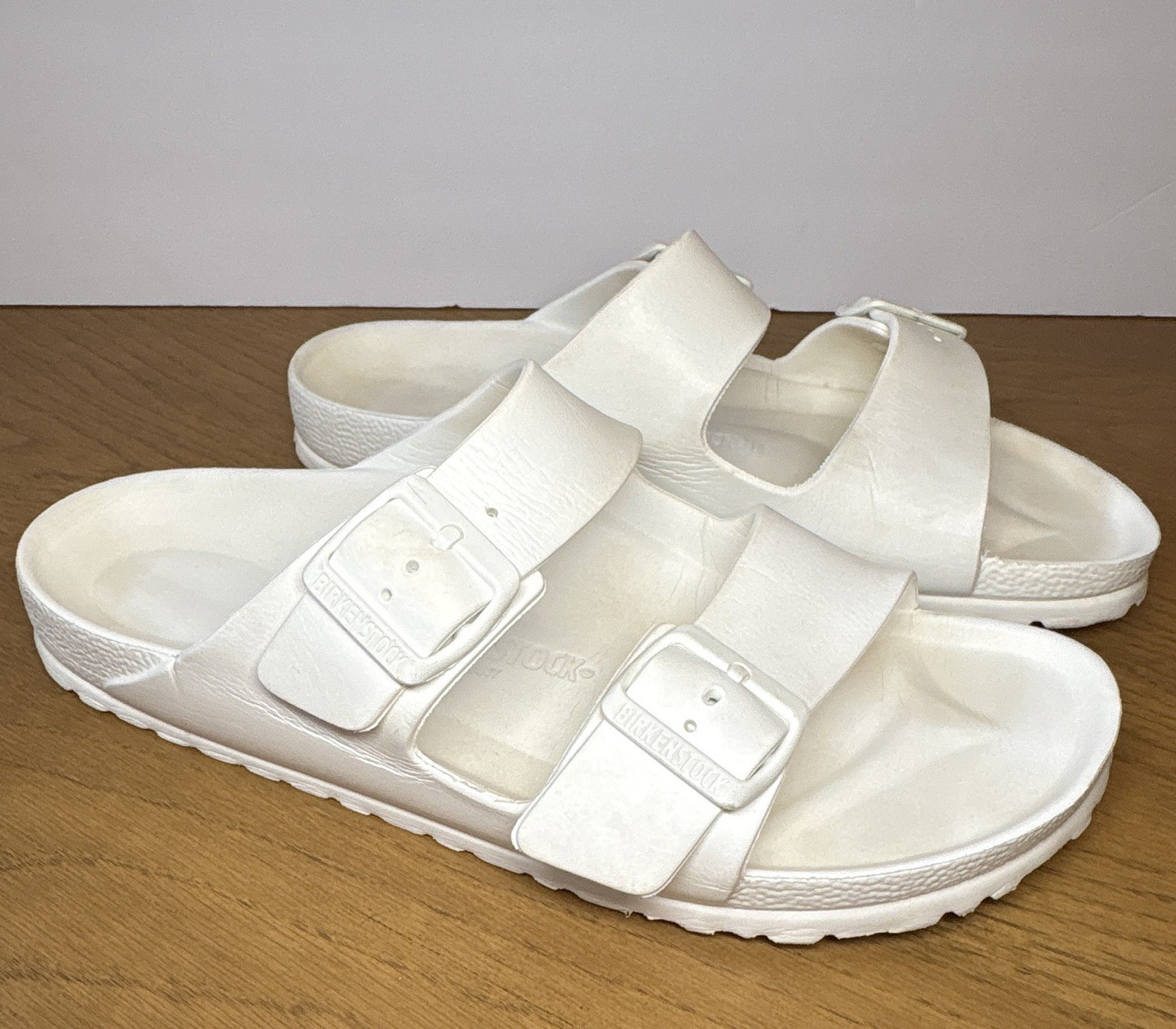 Birkenstock Arizona White Two Strap Buckle Slide US W9 M7 EU 40