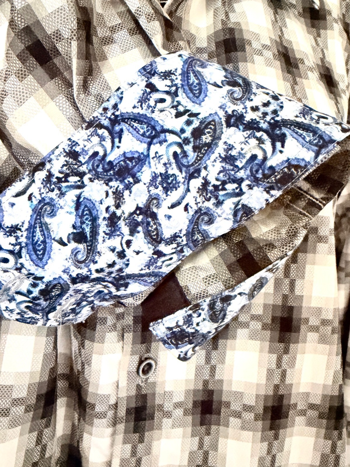 Robert Graham Button Shirt Men 3XL Abstract Geo Cotton Flip Cuff