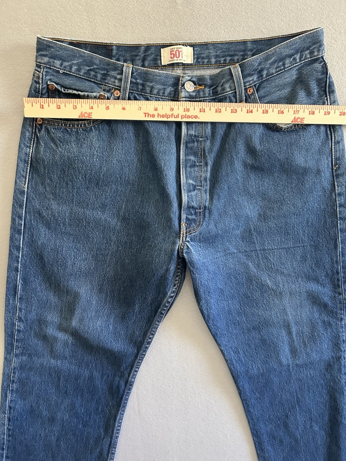Levi’s 501 Original Fit Button Fly Jeans Men’s 38×30 Blue Straight Leg Cotton Me