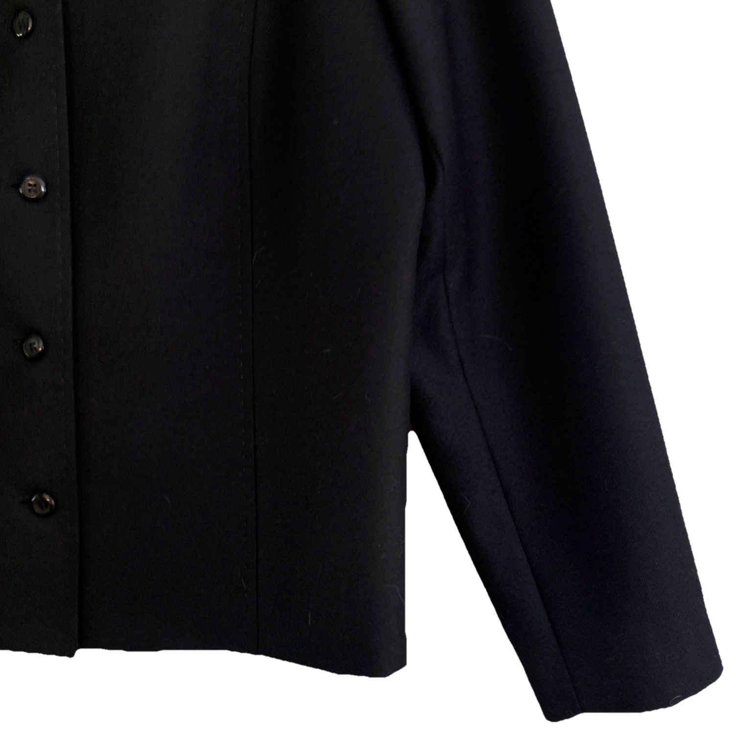 VTG Pendleton Virgin Wool Jacket Womens Sz 14 Black Classic Button Up Blazer USA
