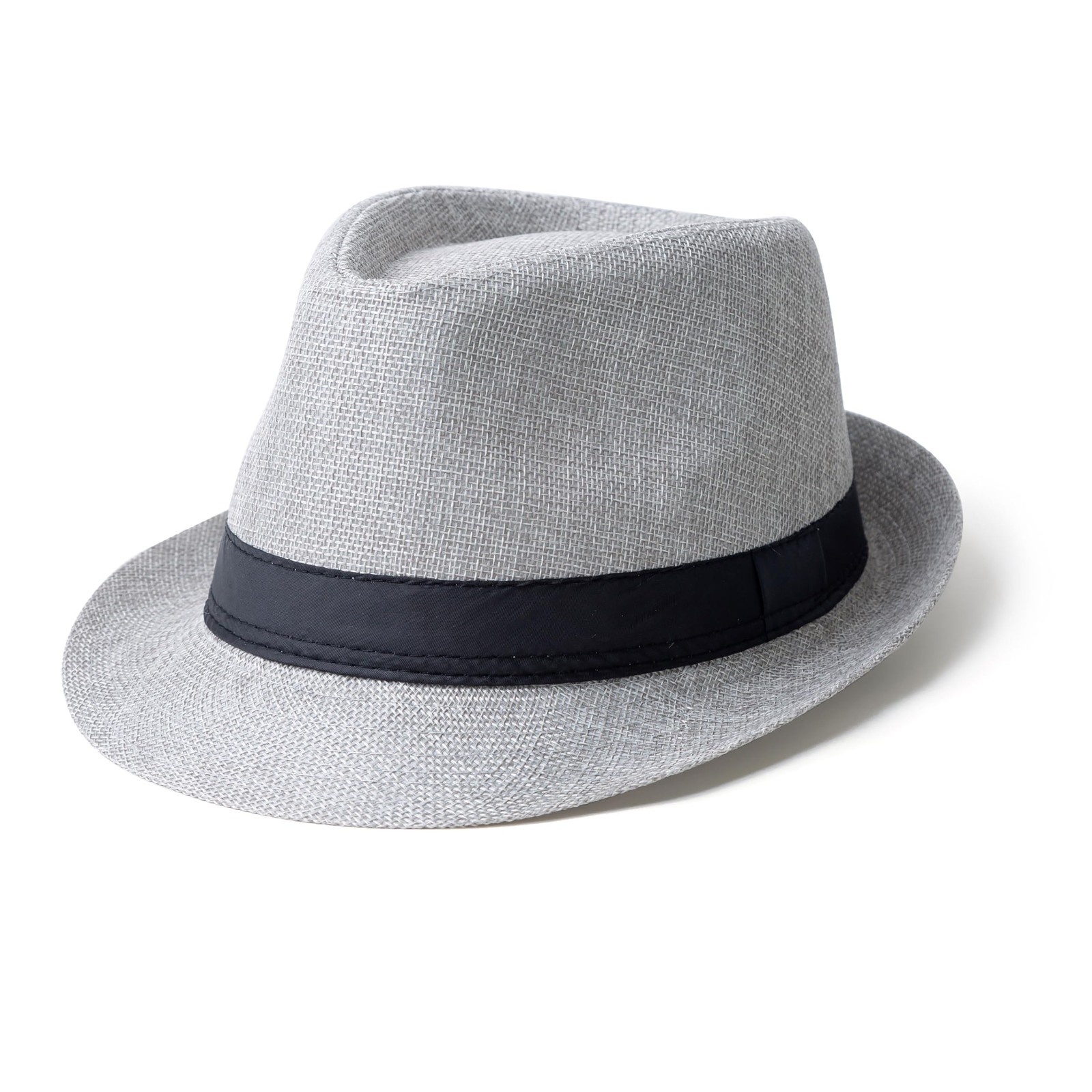 Classic Short Brim Fedora Hats Summer Beach Trilby Hat for Men Women with Bla…