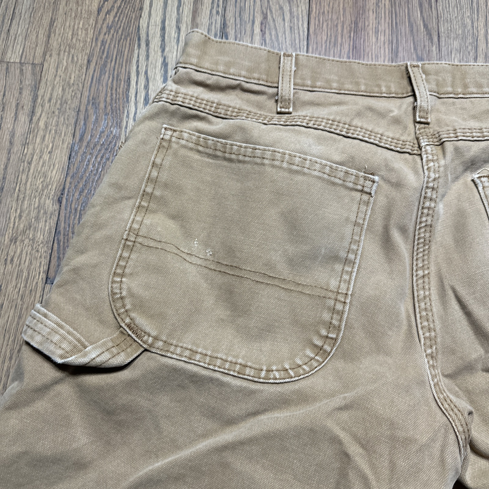 Distressed Worn DICKIES CARPENTER PANTS Classic Brown Tan 32×32 1990s Y2K