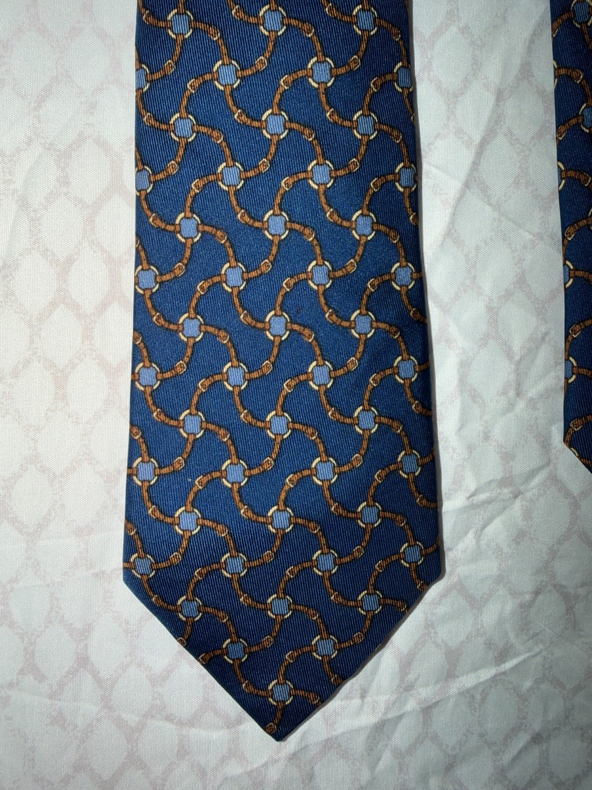 Silk Blue Hermes Tie