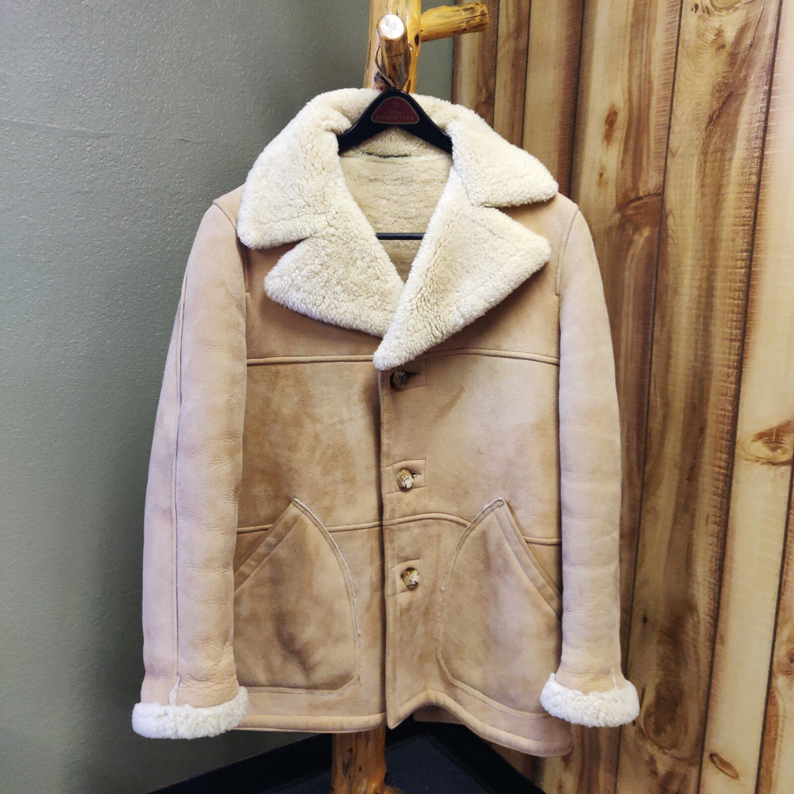 Vintage Shearling Leather Coat by Arthur Norgaard of Birch Creek Custom Made (M)