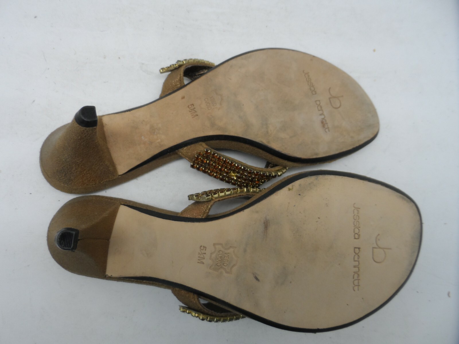 Jessica Bennett Women’s Jewel Flip-Flop Brown Size 5.5M
