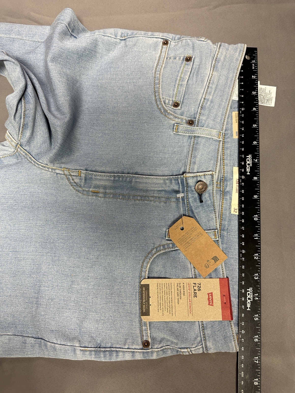 New Levi’s 726 High Rise Flare Women’s Jeans Different Route – Light Wash 32×30