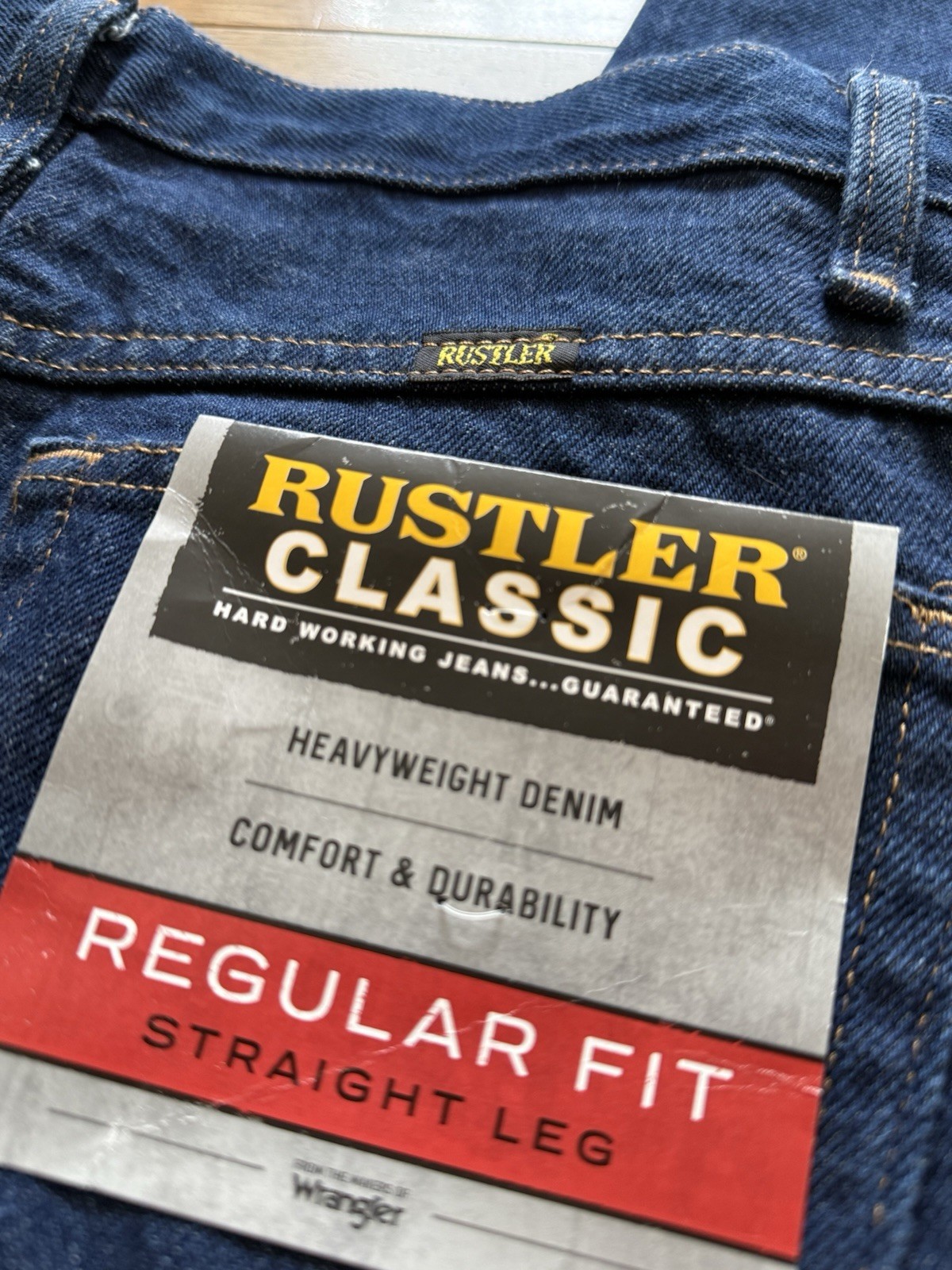 VINTAGE NOS RUSTLER HEAVY RAW DENIM REGULAR JEANS NWT 30×32 Western Workwear