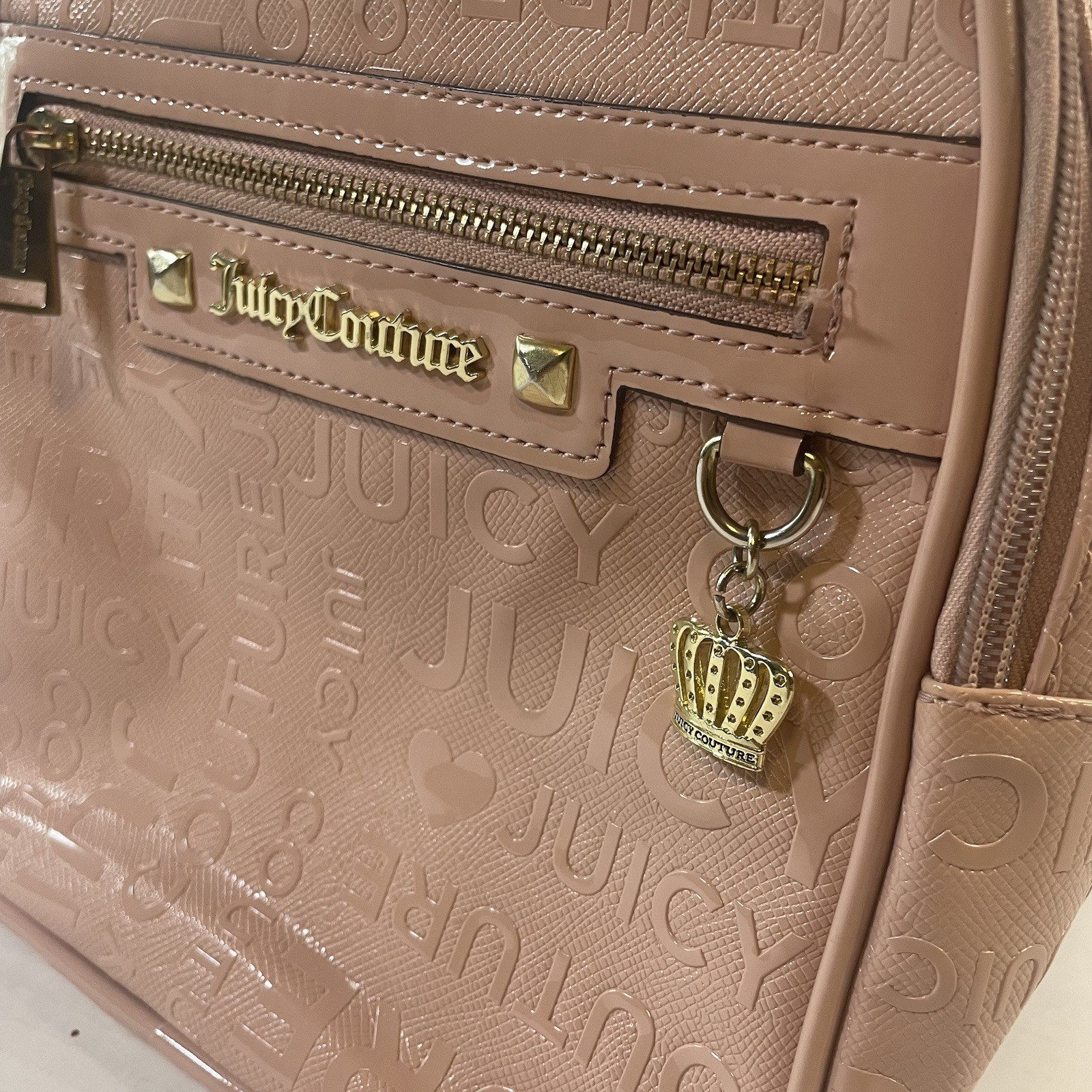 Juicy Couture Blush Pink Mini Backpack Purse 100% Polyurethane