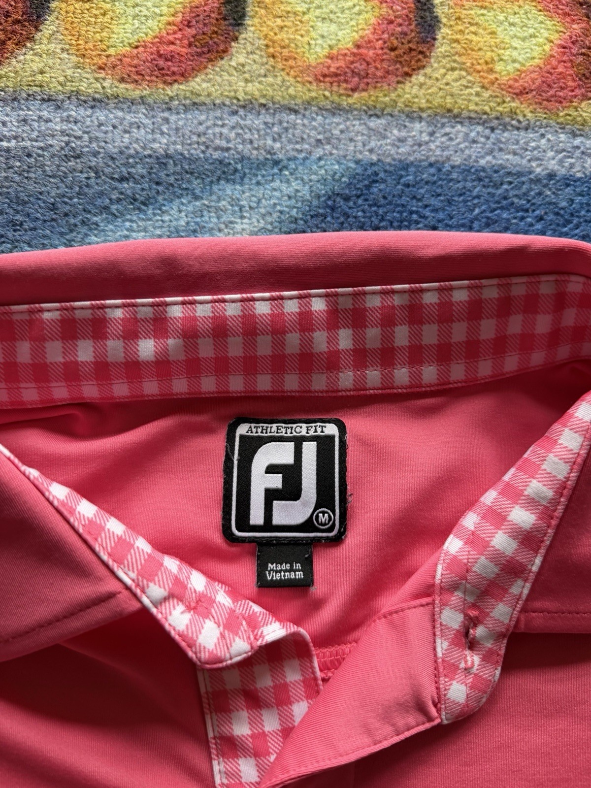 FootJoy Titleist Polo Shirt Mens Medium Pink Golf Performance Preppy Logo