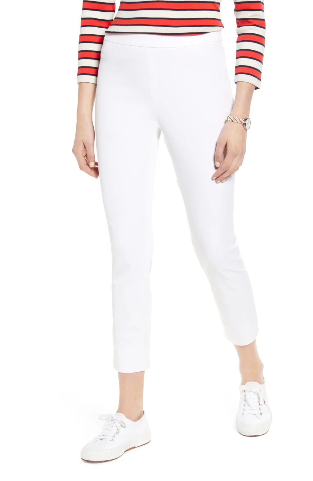 Women’s 1901 Stretch Ankle Skinny Pants, Size 2 4 6 8 10 12 14 16 18 – White