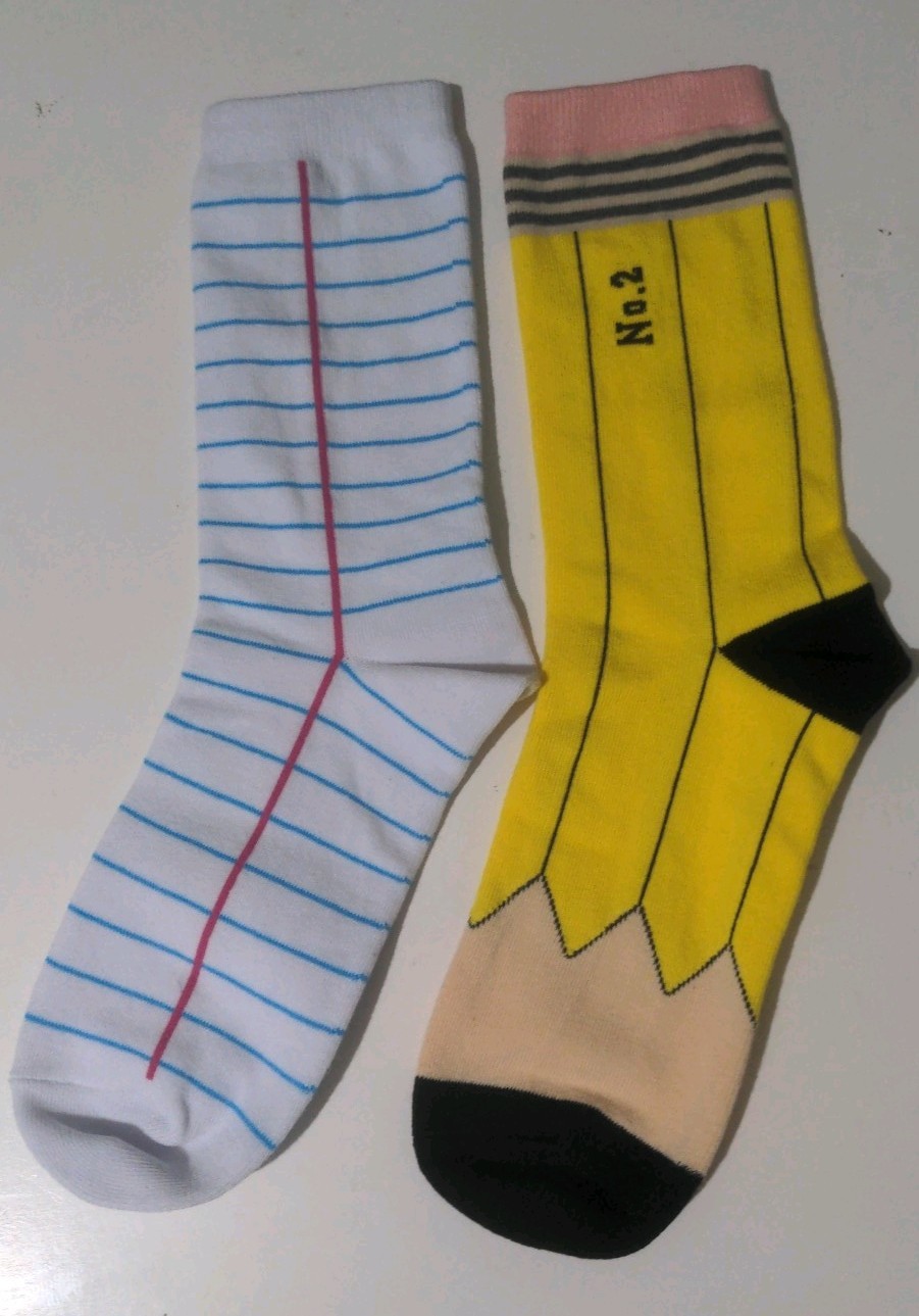 Happypop School Teacher Appreciation Mismatched Socks Size 5.5-9.5 NEW Gift Set