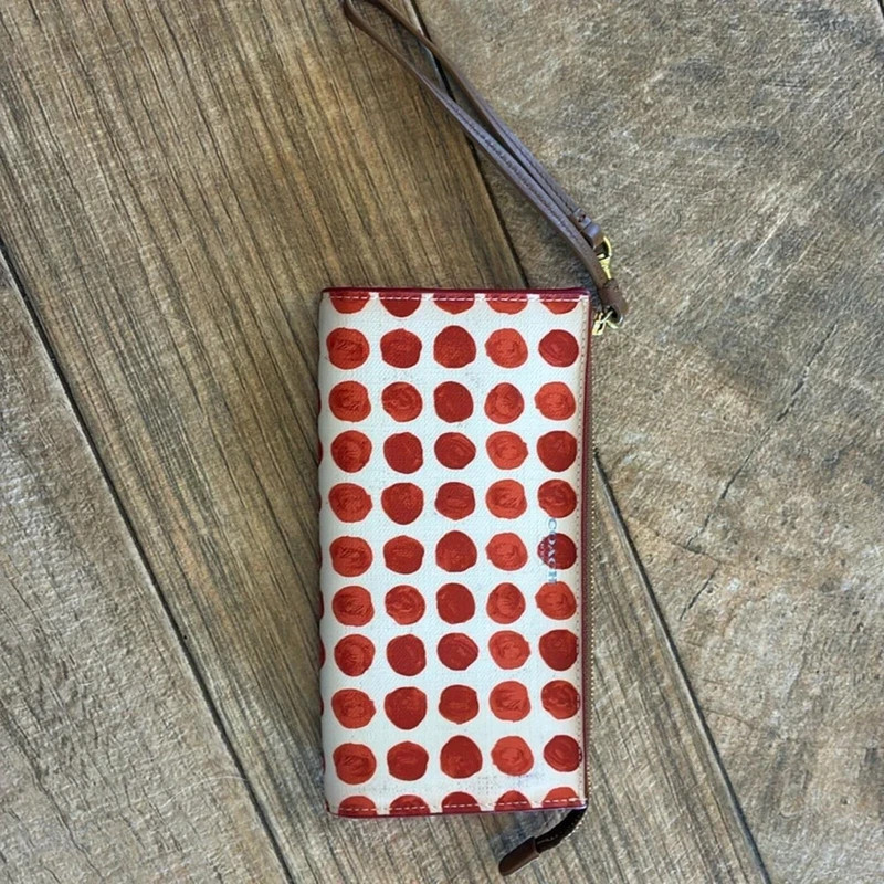 Coach Bleeker Coated Canvas Painted Dot Zippy Wristlet, New without tags