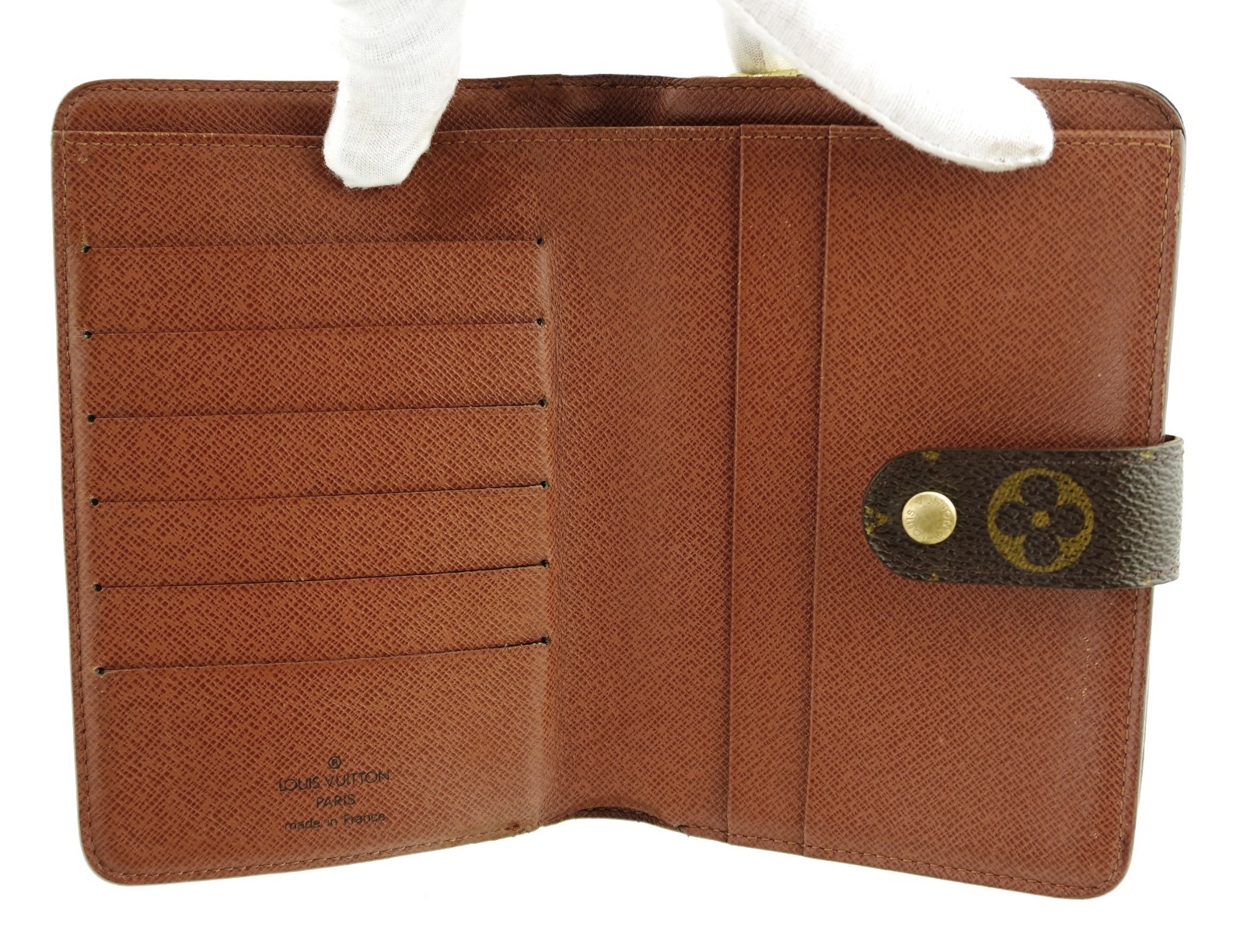Authentic LOUIS VUITTON LV Monogram Canvas Leather Zippy Passport Clutch Wallet