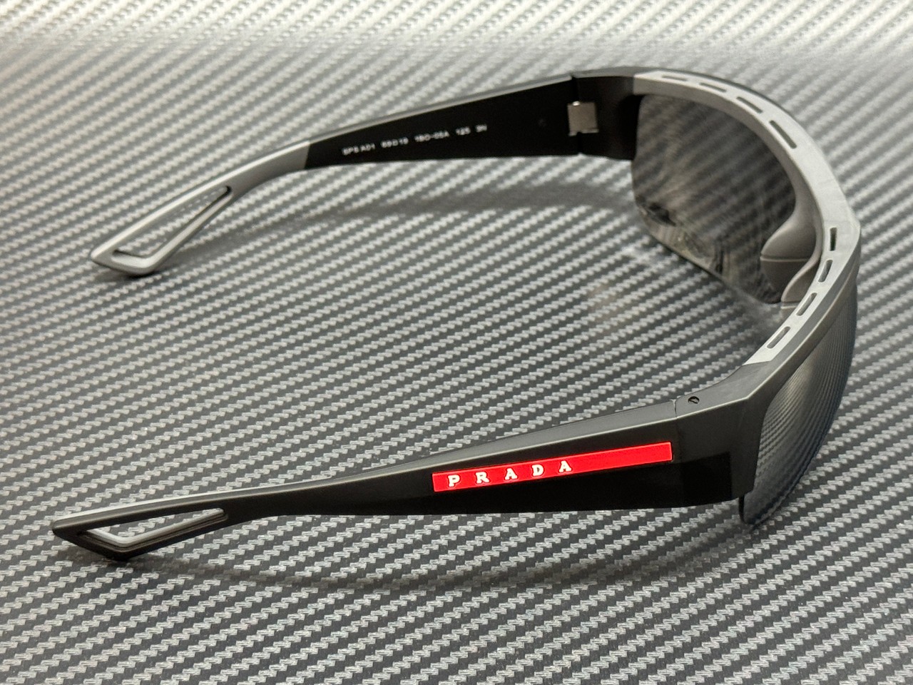 PRADA LINEA ROSSA PS A01S 1BO05A Black Silver Grey Men’s 69 mm Sunglasses