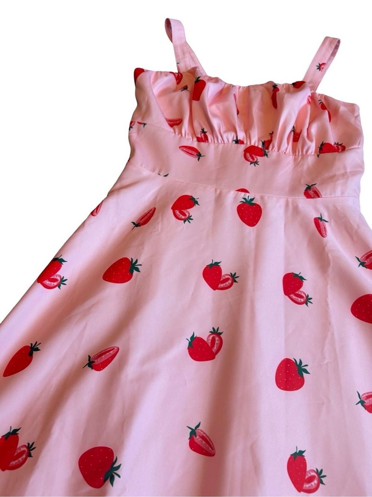 Belle Poque Strawberry Print DressA-Line Retro Pinup Rockabilly Girly Size Large