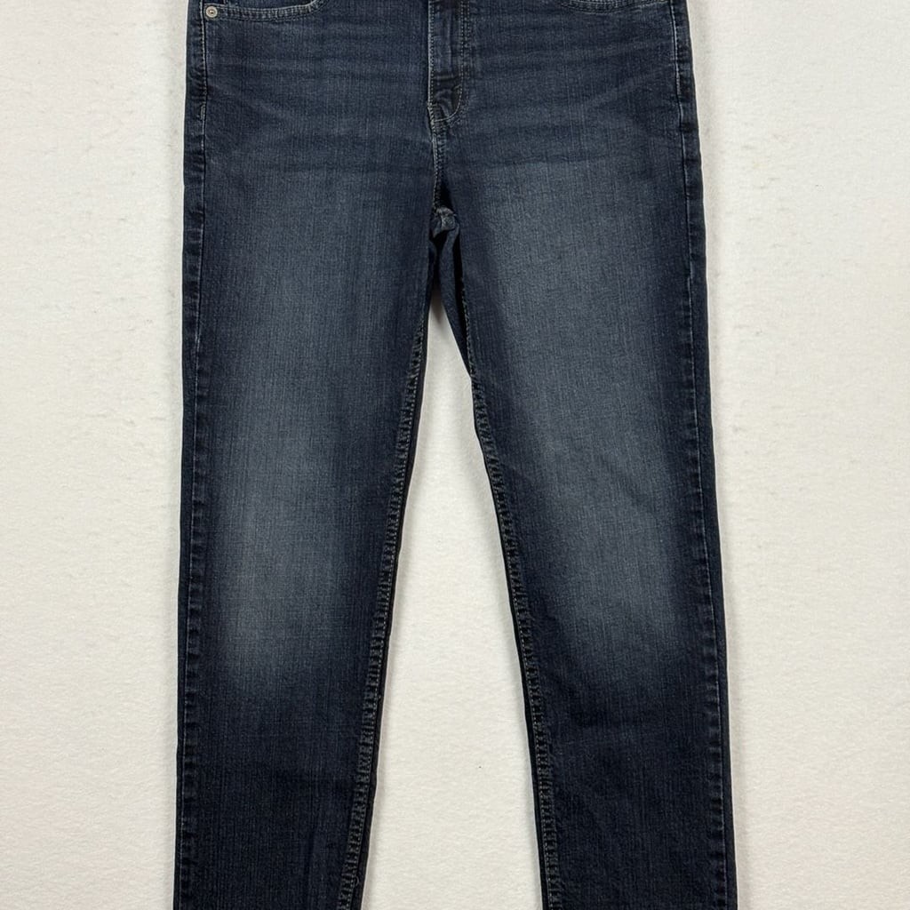 Signature Levi Strauss Mens S37 Slim Fit Jeans W33 L30 Dark Denim Stretch