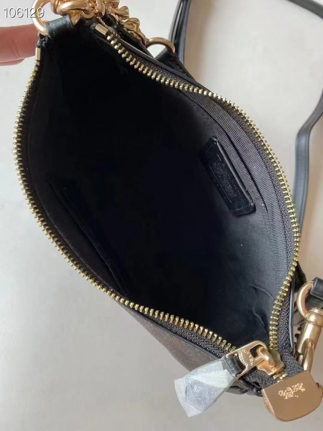 COACH Teri Shoulder Bag In Signature Gold/Walnut/Black, Only unpacked, not used