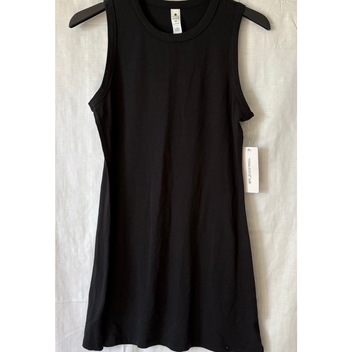 Yogalicious Lux Everyday Bamboo Life Cotton Dress Medium Black NWT